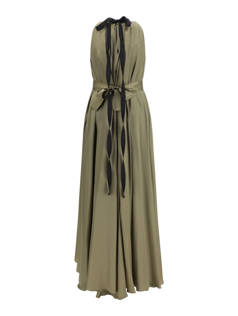 Bicolor Polyester Long Dress