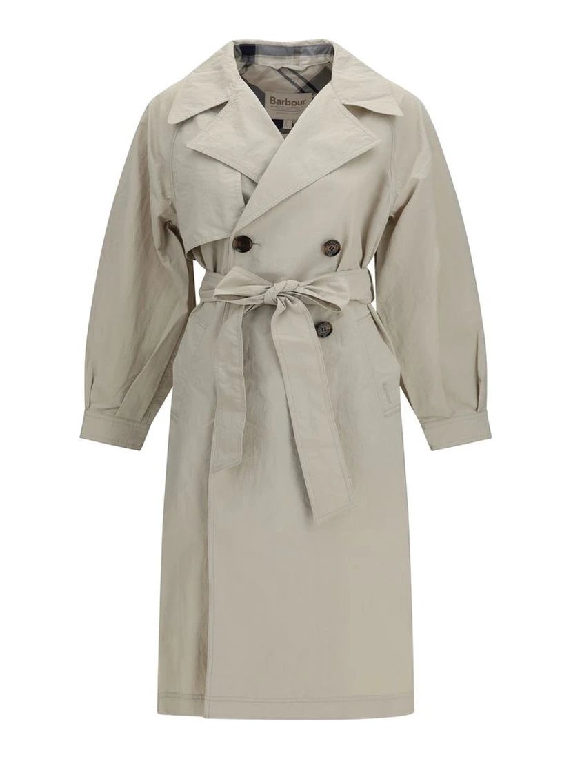 Beige Polyamide Trench Coat