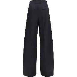 Black Cotton Casual Pants