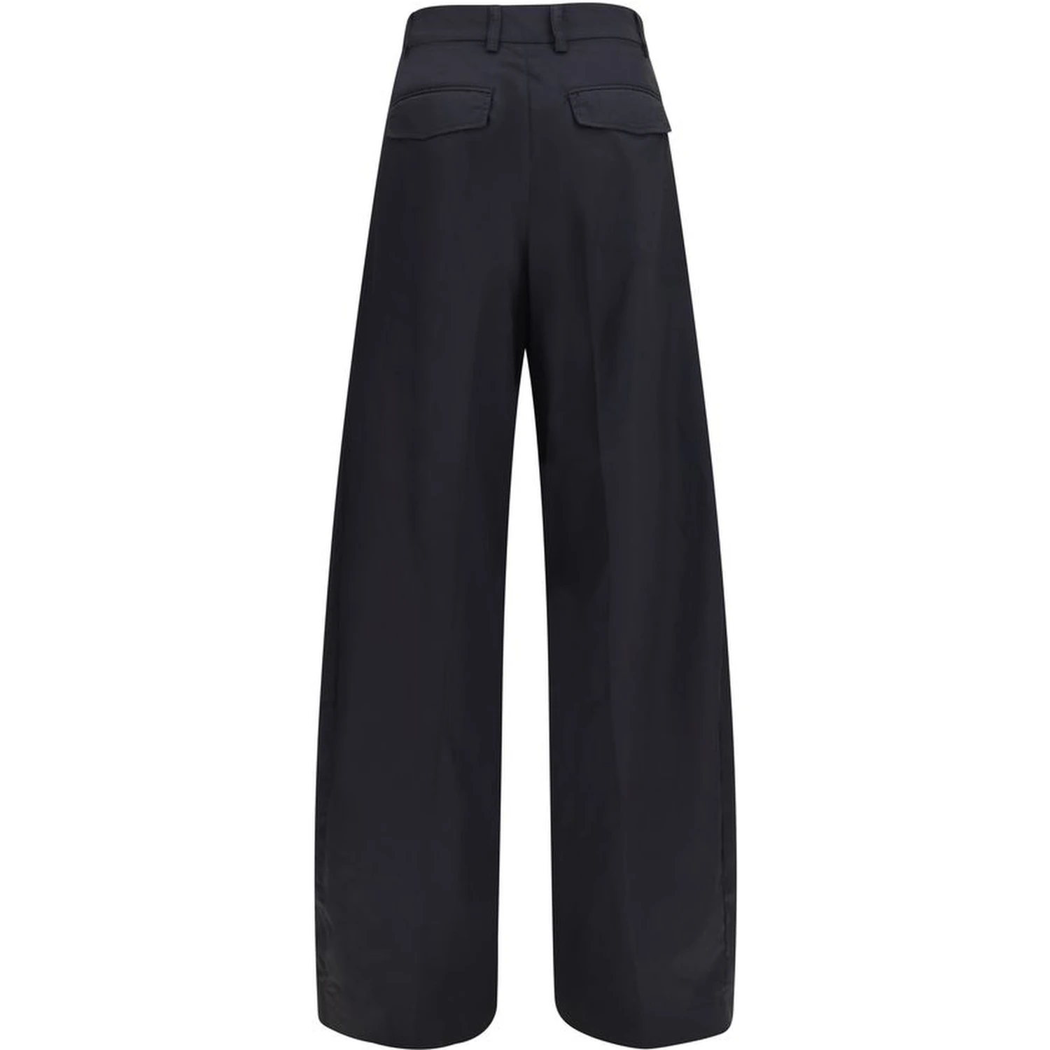 Black Cotton Casual Pants