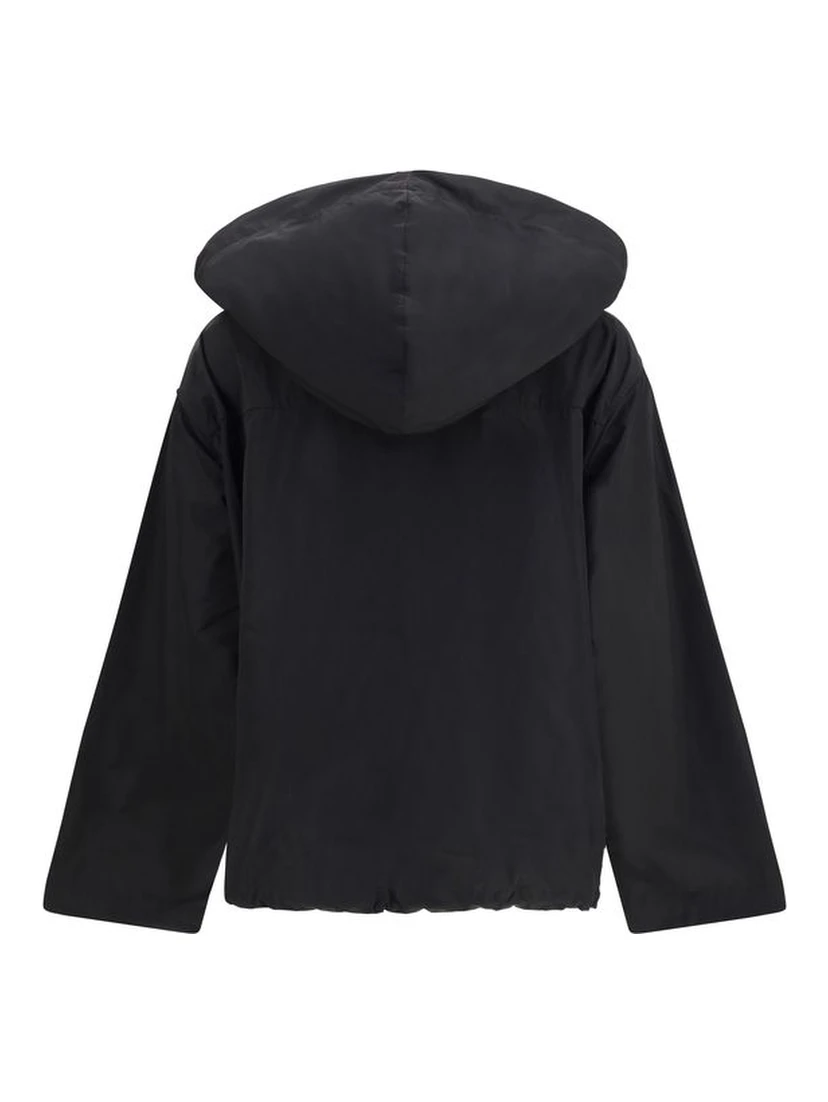 Black Cotton Rain Coat