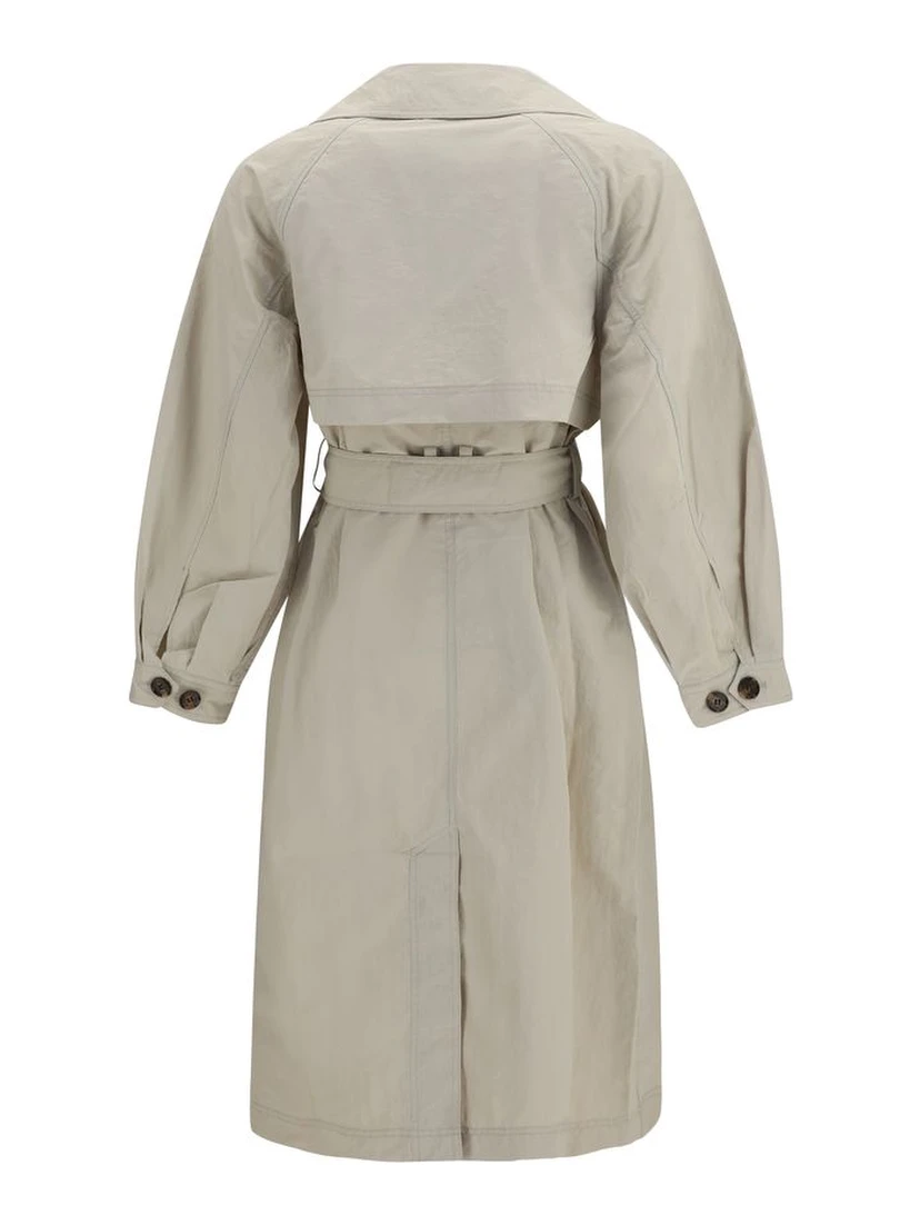 Beige Polyamide Trench Coat