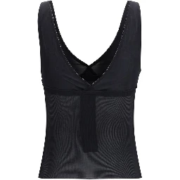 Black Silk Sleeveles T-Shirt