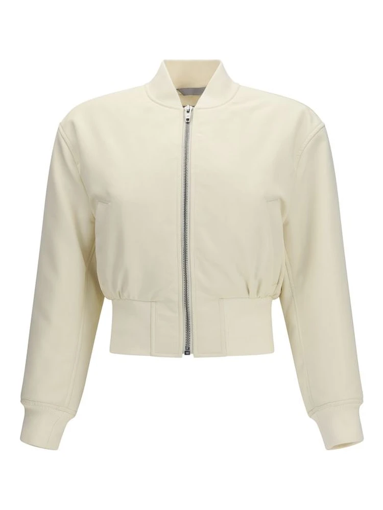 Beige Polyester Bomber