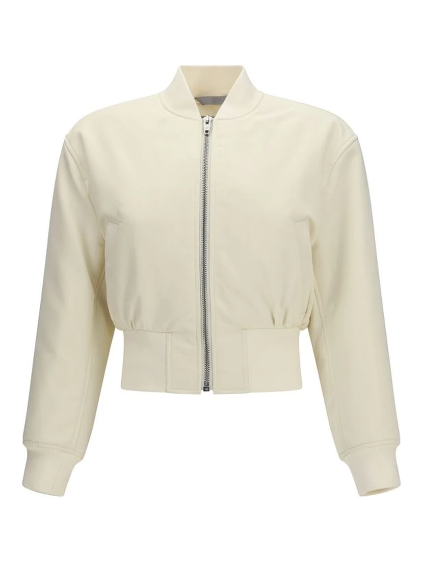 Beige Polyester Bomber