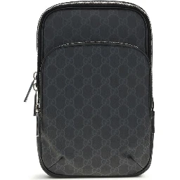 Black Polyurethane Shoulder Bag