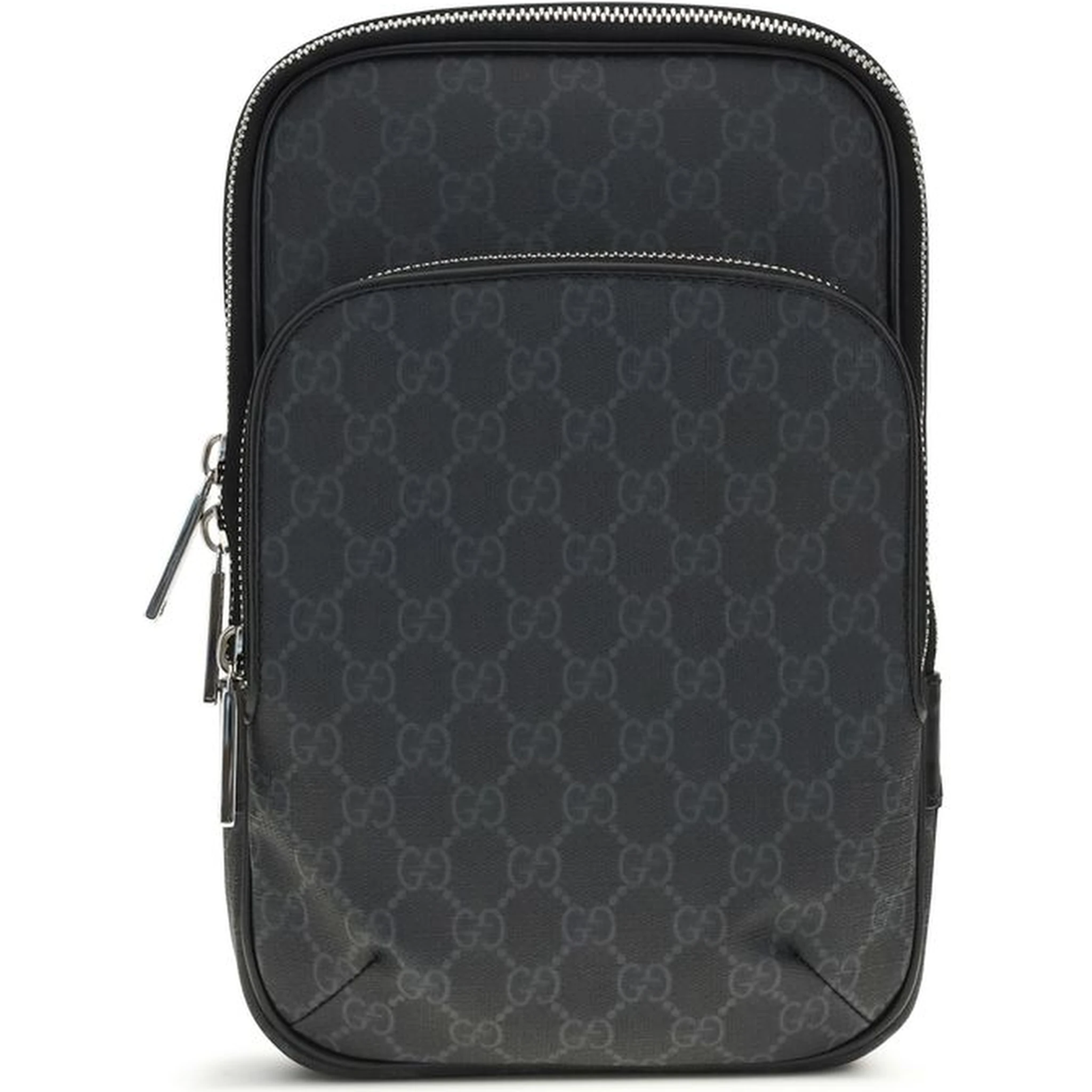Black Polyurethane Shoulder Bag