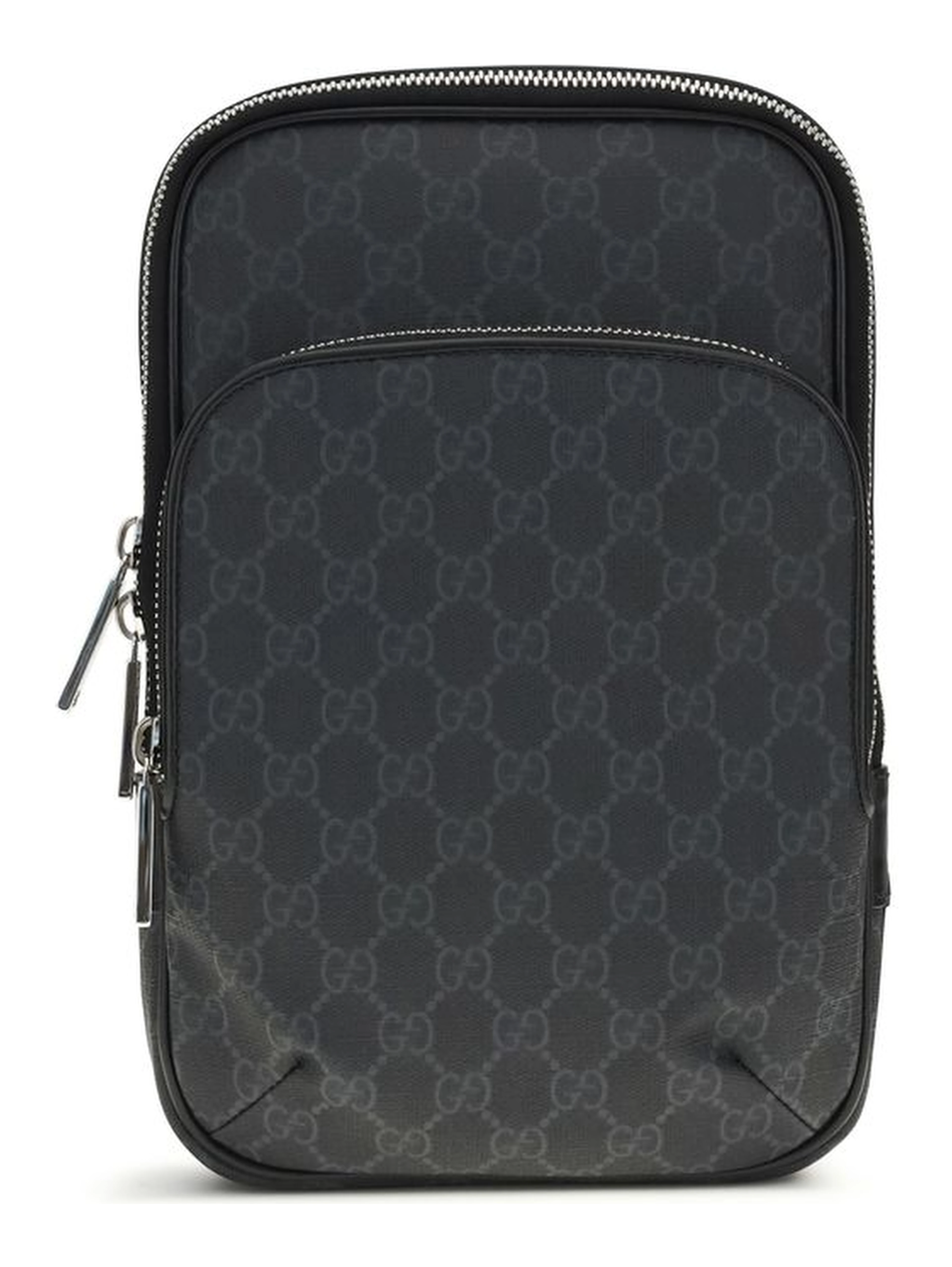 Black Polyurethane Shoulder Bag