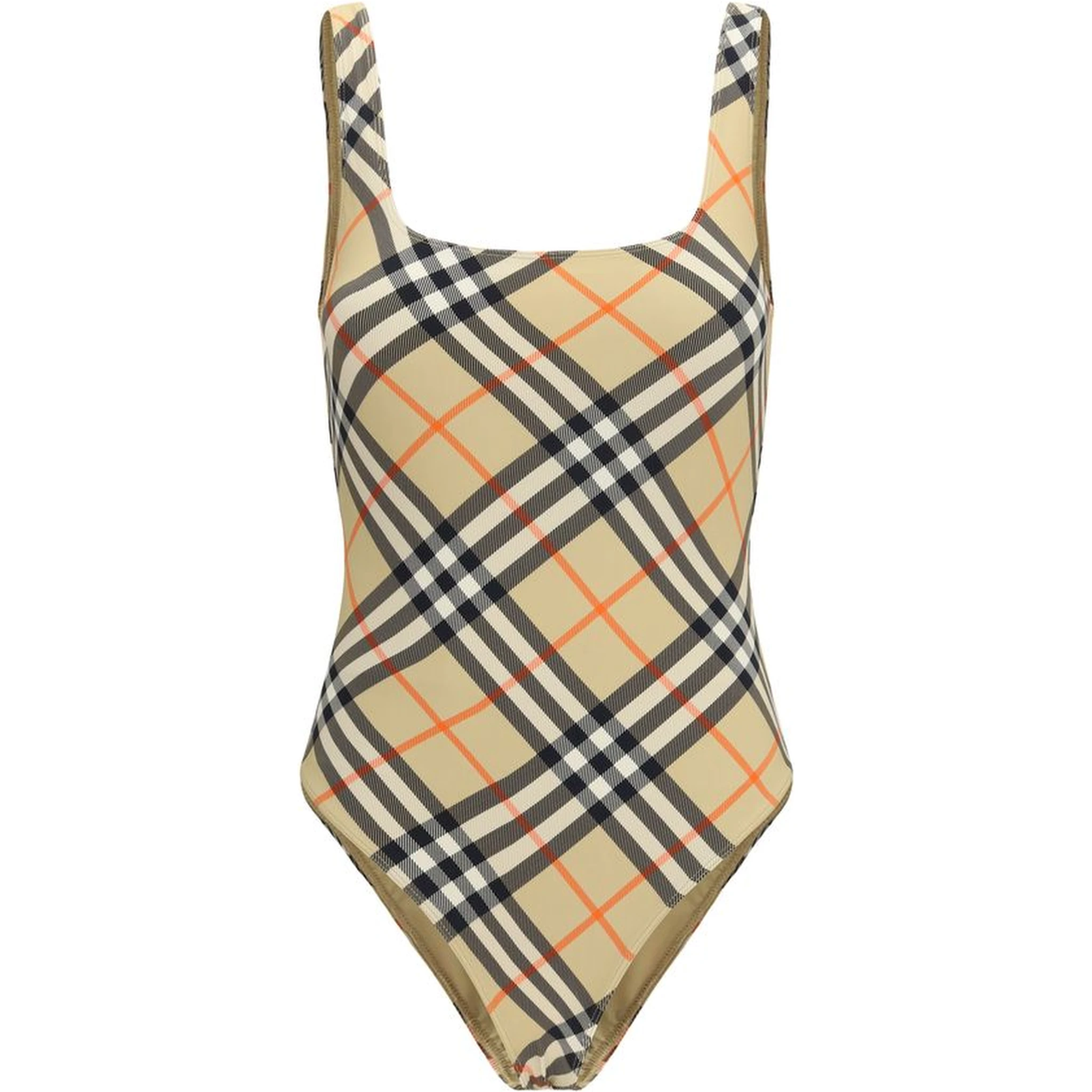 Beige Polyamide One-Piece Swimsuit