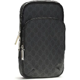 Black Polyurethane Shoulder Bag