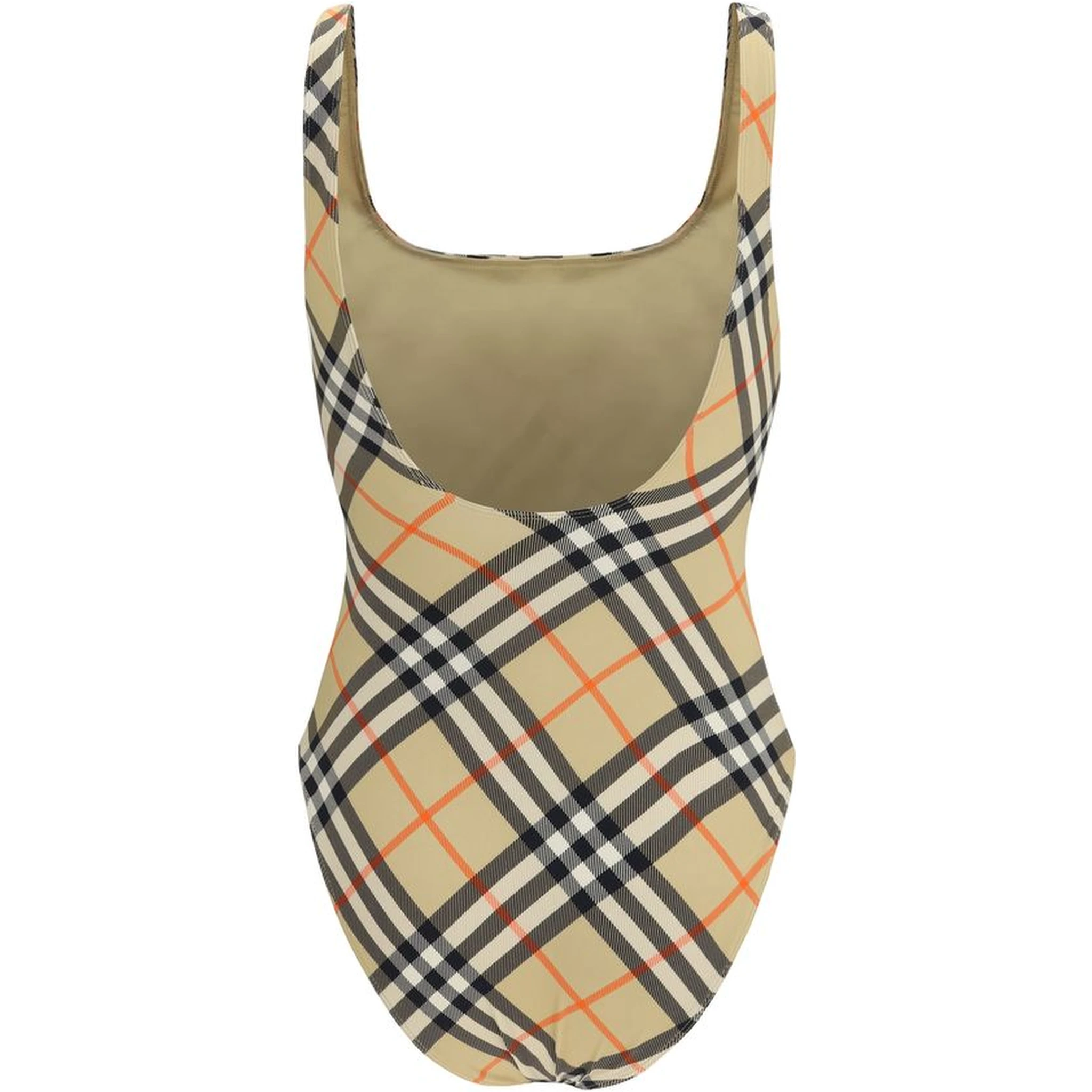 Beige Polyamide One-Piece Swimsuit
