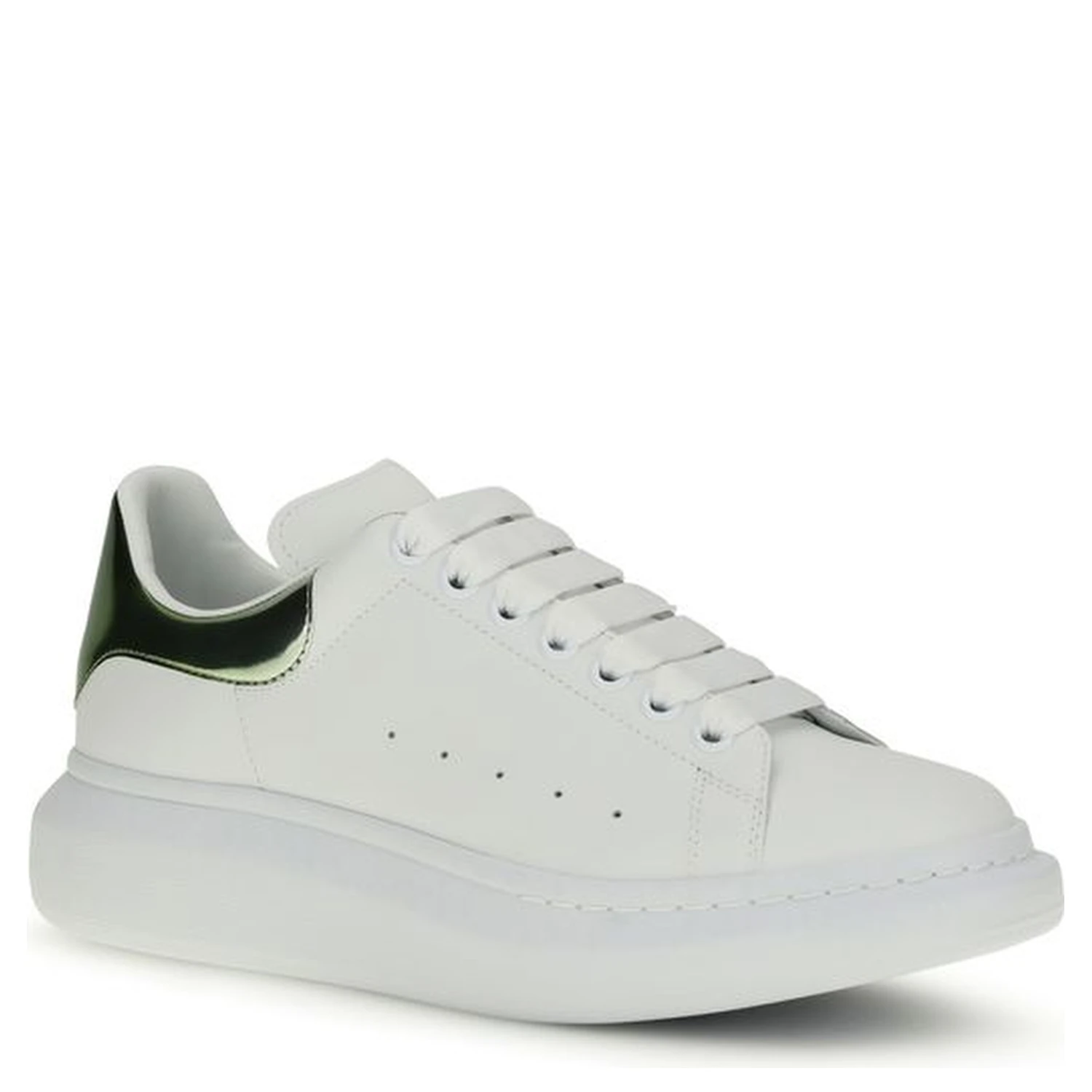 White Calf Leather Bos Taurus Platform Sneakers