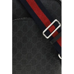 Black Polyurethane Shoulder Bag