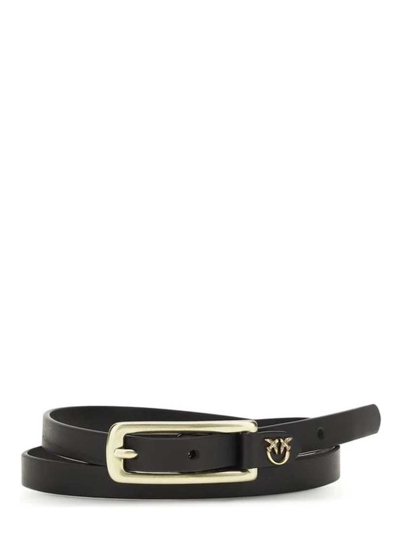 Black Calf Leather Bos Taurus Thin Belt