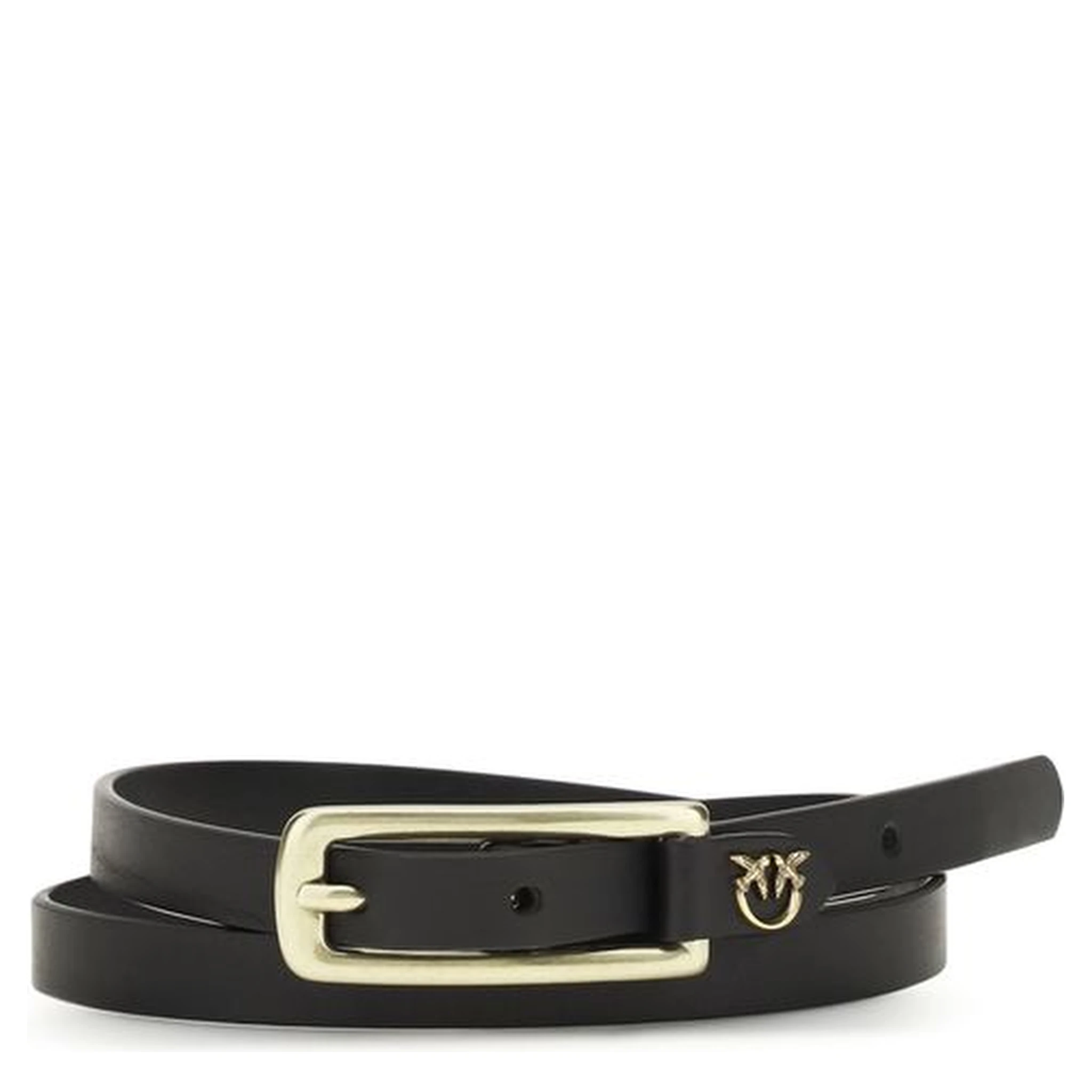 Black Calf Leather Bos Taurus Thin Belt