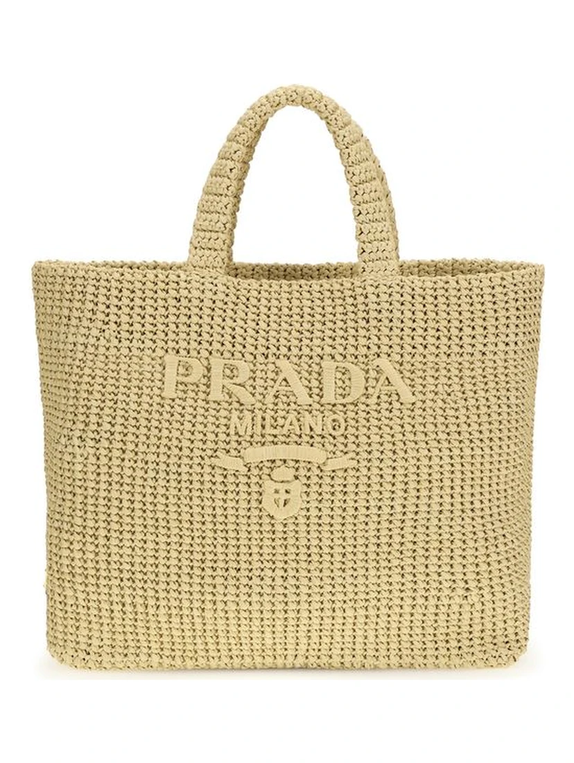 Beige Raffia Handbag