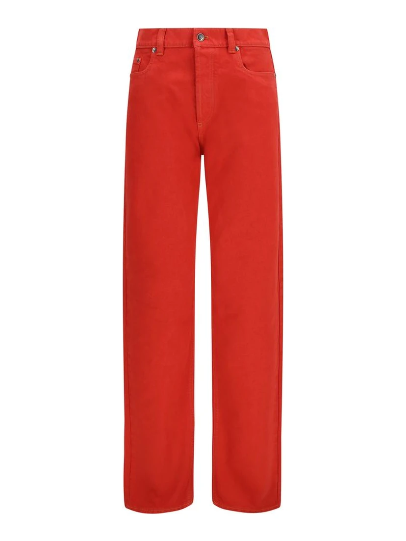 Multicolor Cotton Straight-Leg Jeans