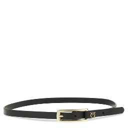 Black Calf Leather Bos Taurus Thin Belt