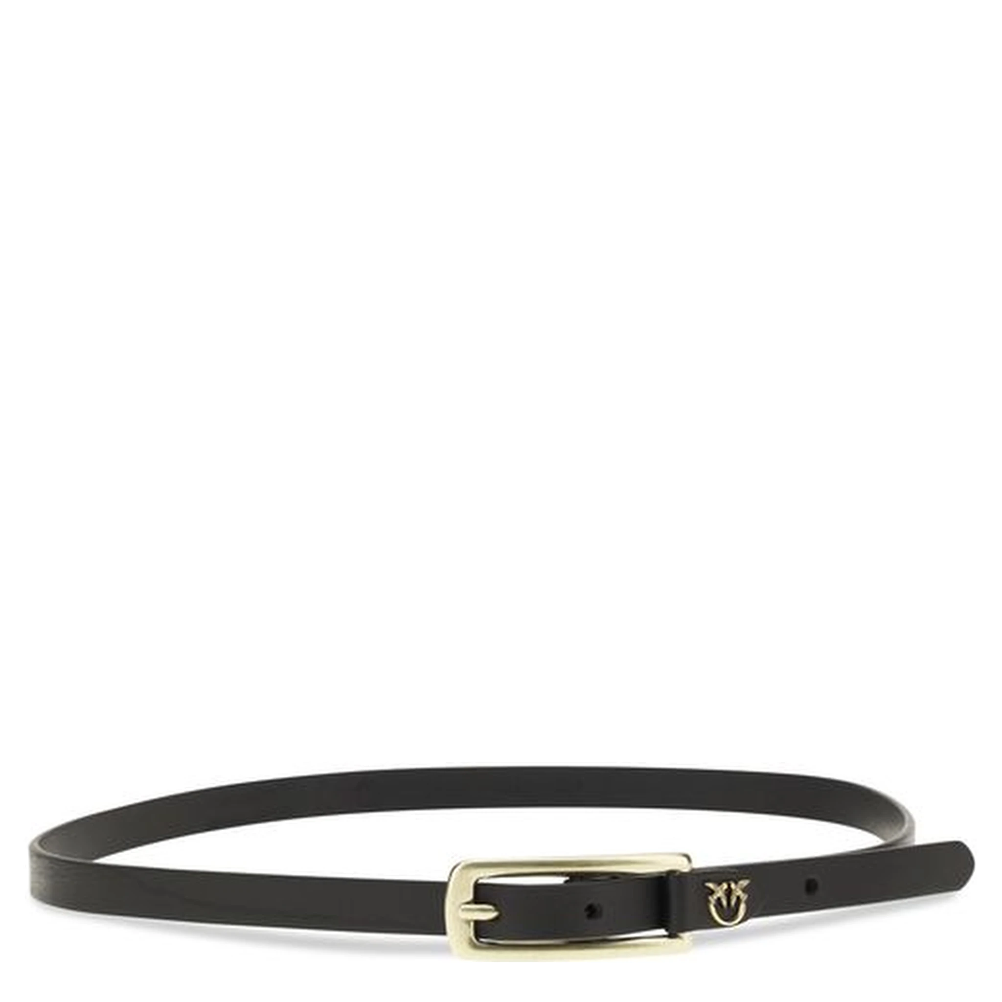 Black Calf Leather Bos Taurus Thin Belt