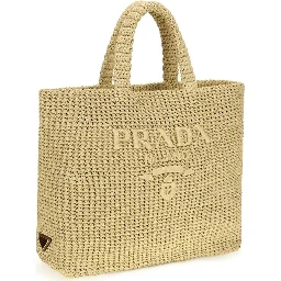 Beige Raffia Handbag