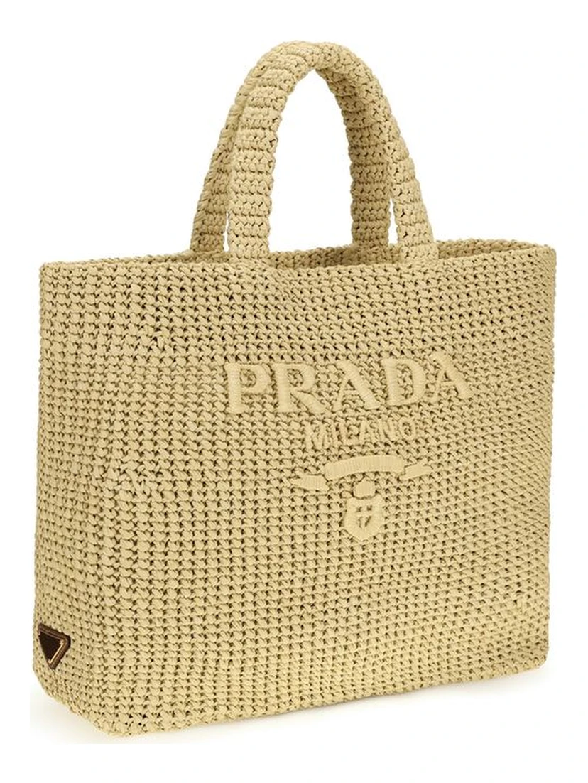 Beige Raffia Handbag