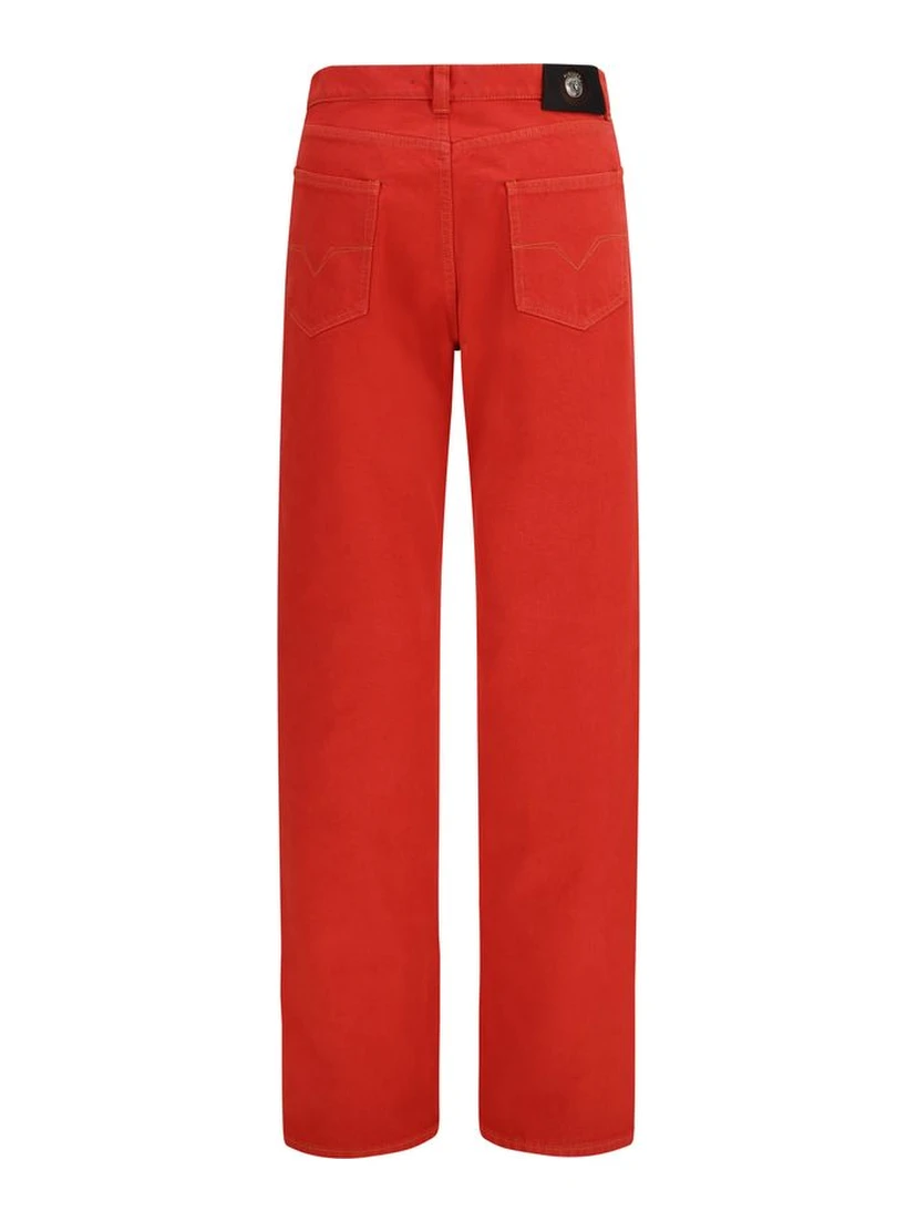 Multicolor Cotton Straight-Leg Jeans