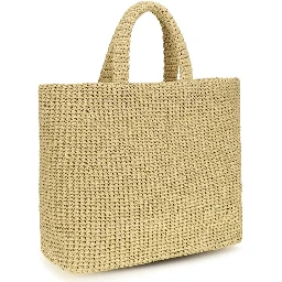Beige Raffia Handbag