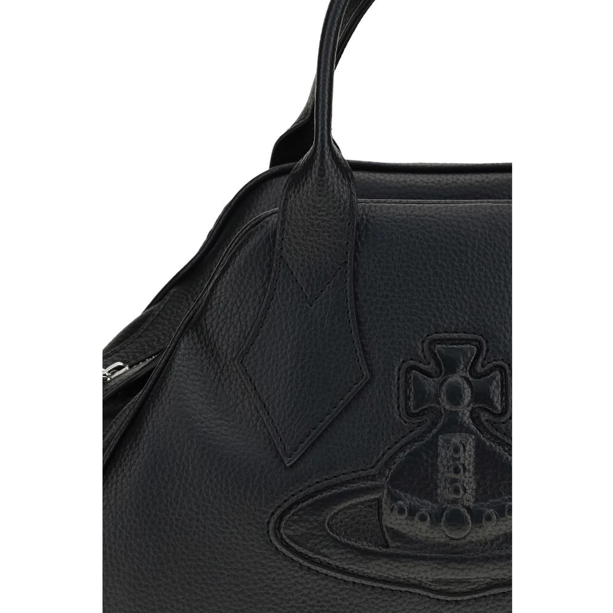 Black Polyurethane Handbag