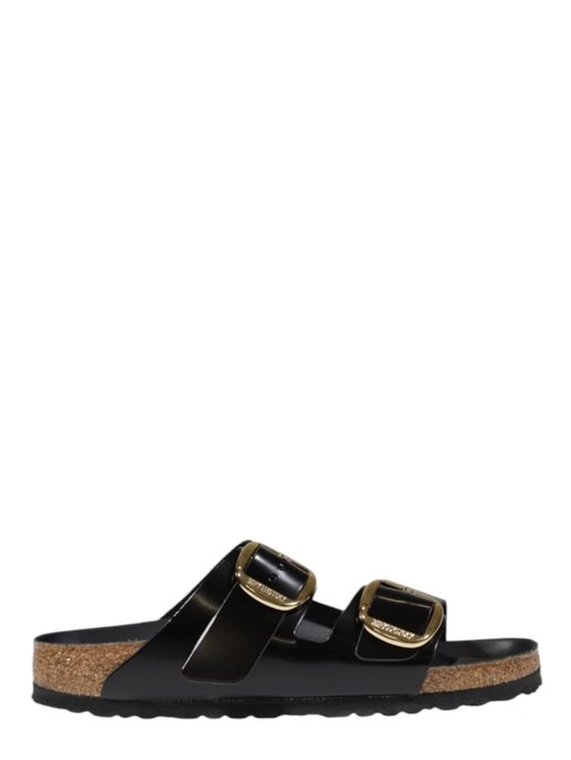 Black Leather Slippers