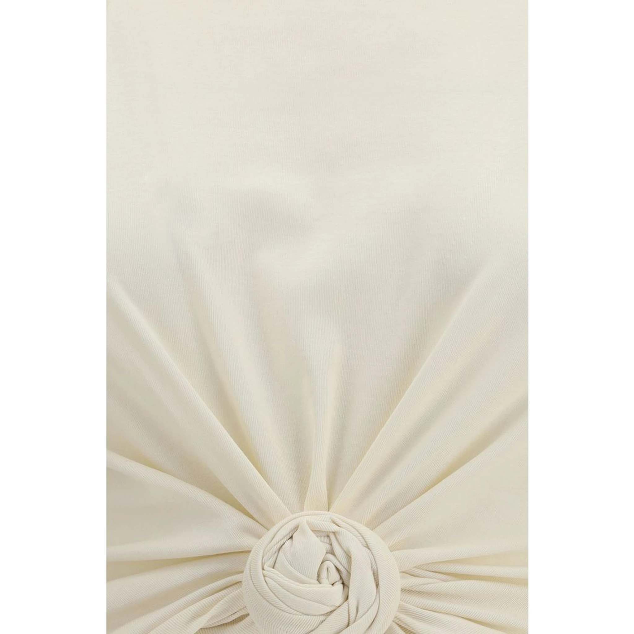 Beige Cotton Sleeveles T-Shirt