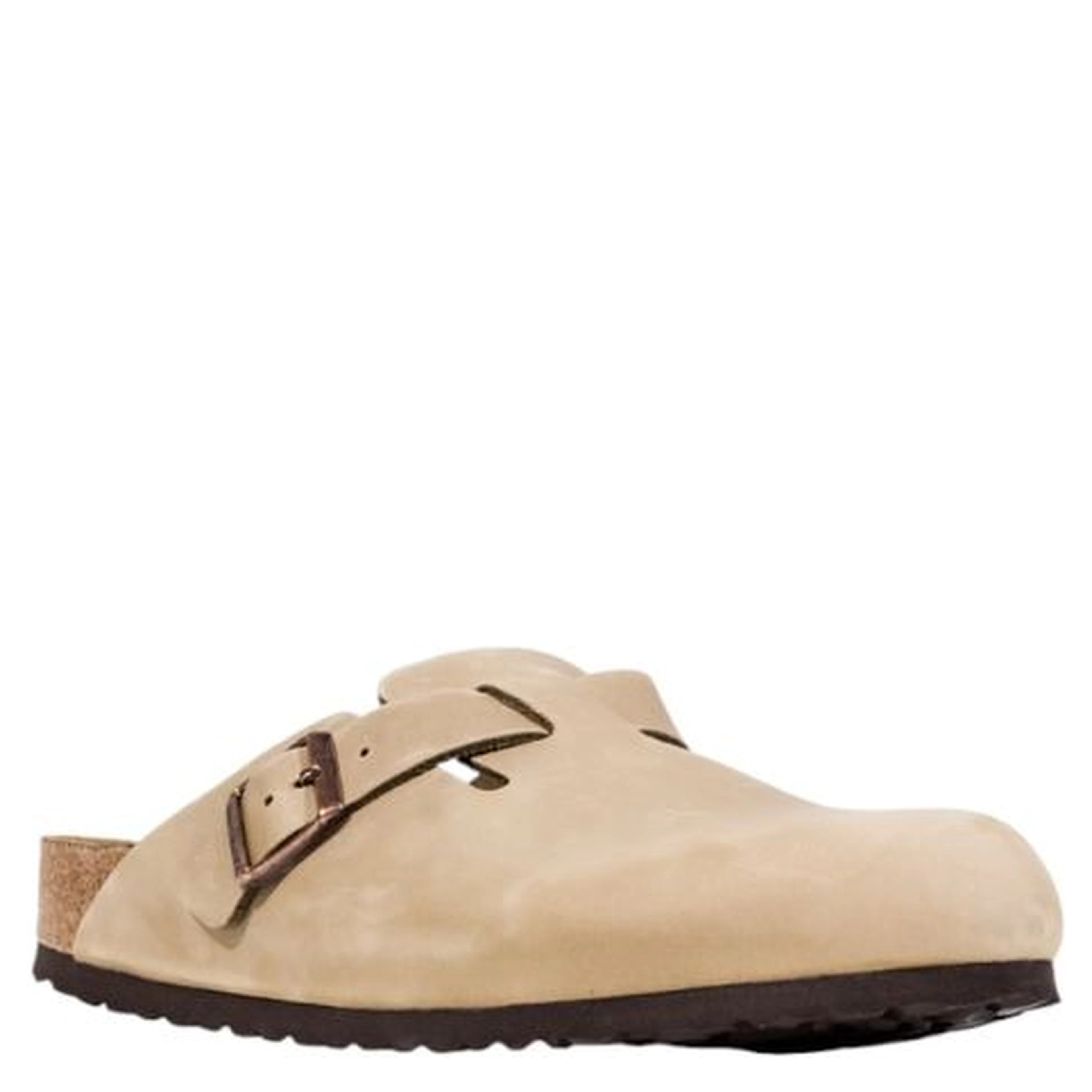 Beige Leather Clogs