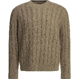 Crewneck knitwear in linen and cashmere blend