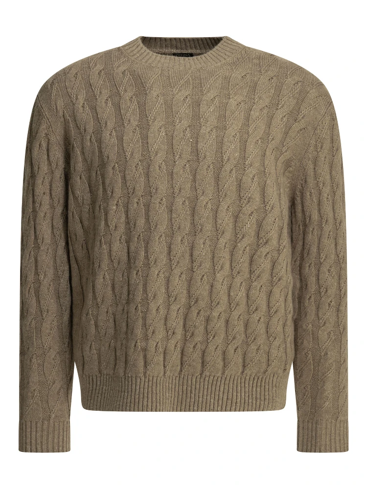 Crewneck knitwear in linen and cashmere blend