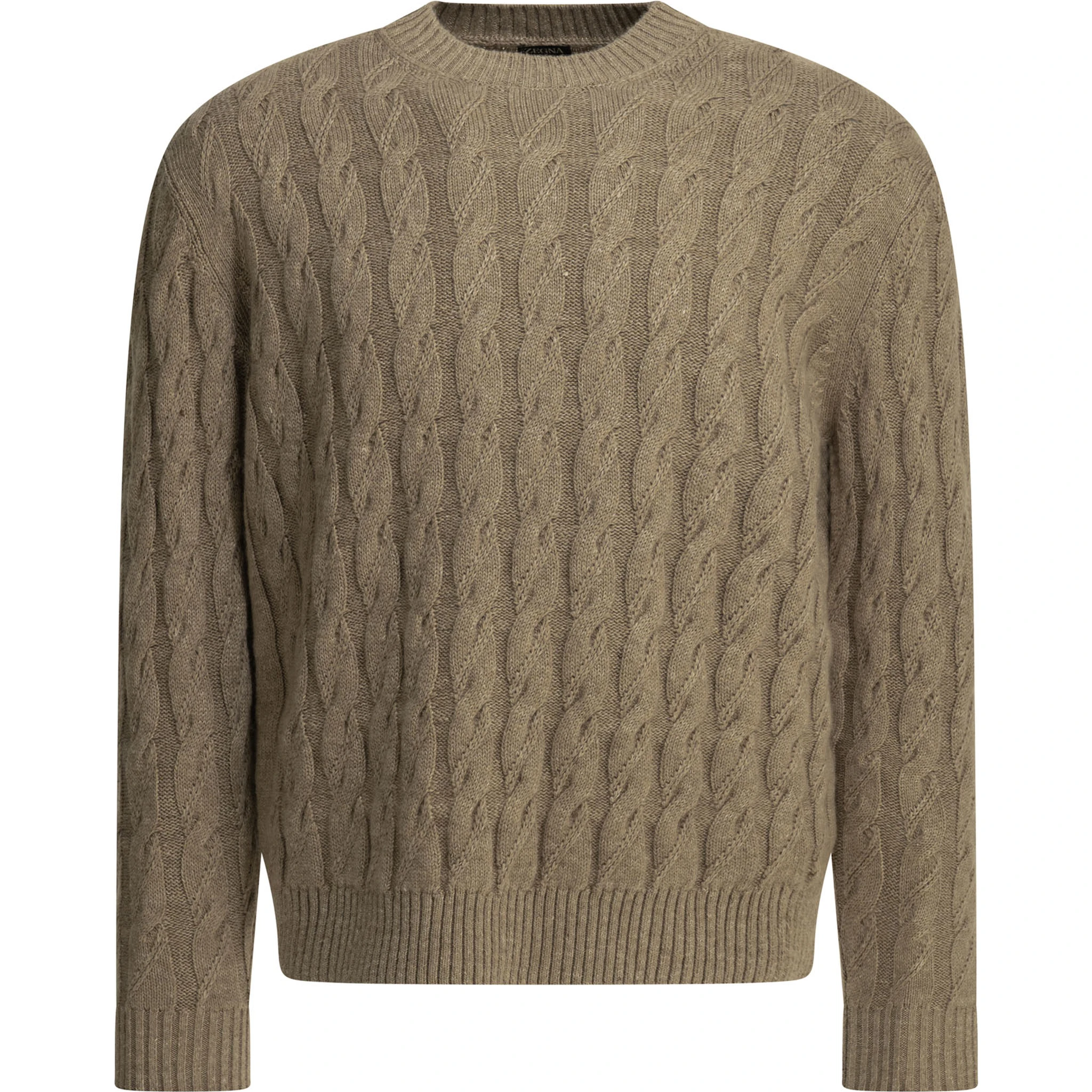 Crewneck knitwear in linen and cashmere blend