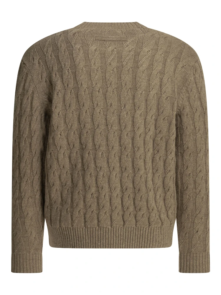 Crewneck knitwear in linen and cashmere blend alternative