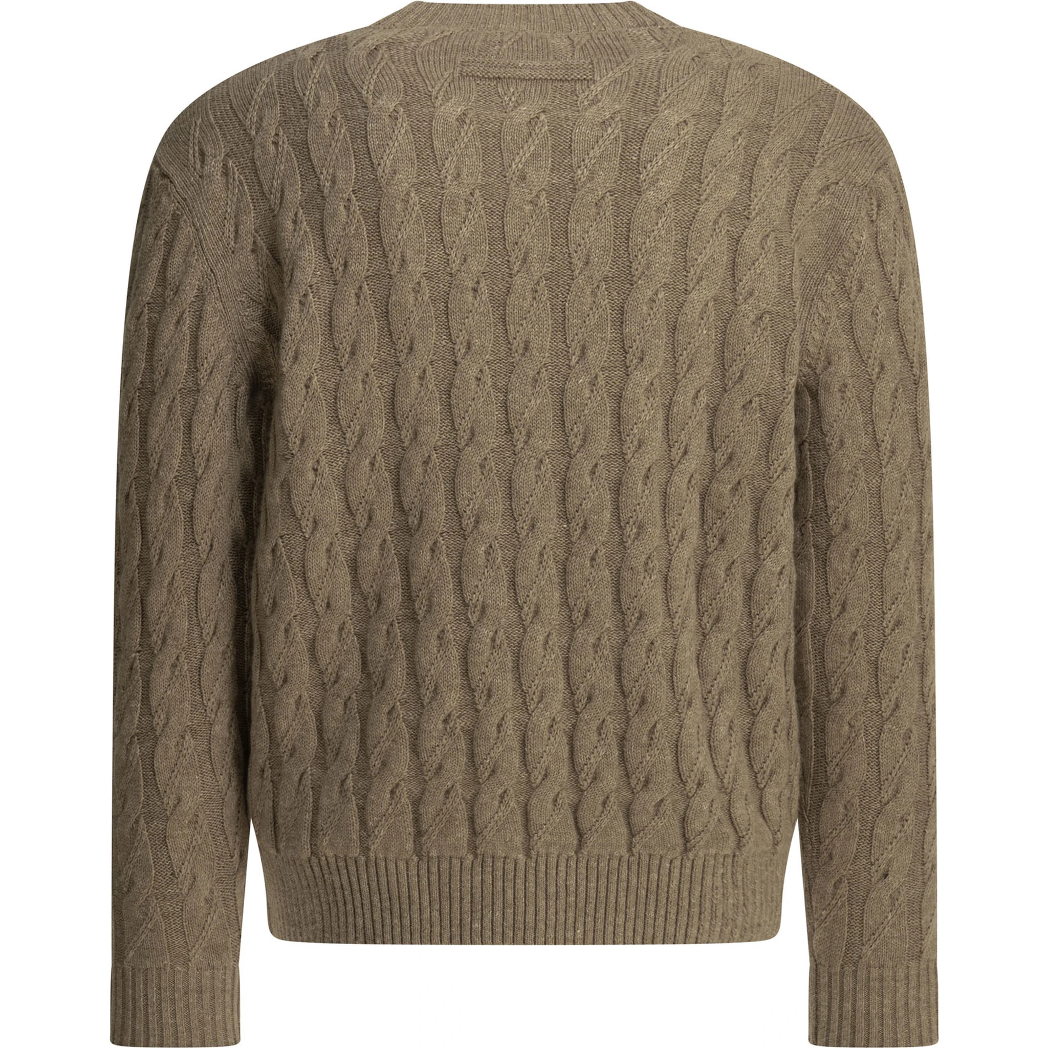 Crewneck knitwear in linen and cashmere blend