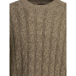 Crewneck knitwear in linen and cashmere blend