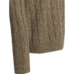 Crewneck knitwear in linen and cashmere blend