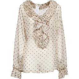 Blusa Pallina In Chiffon Poly Stampa Pois