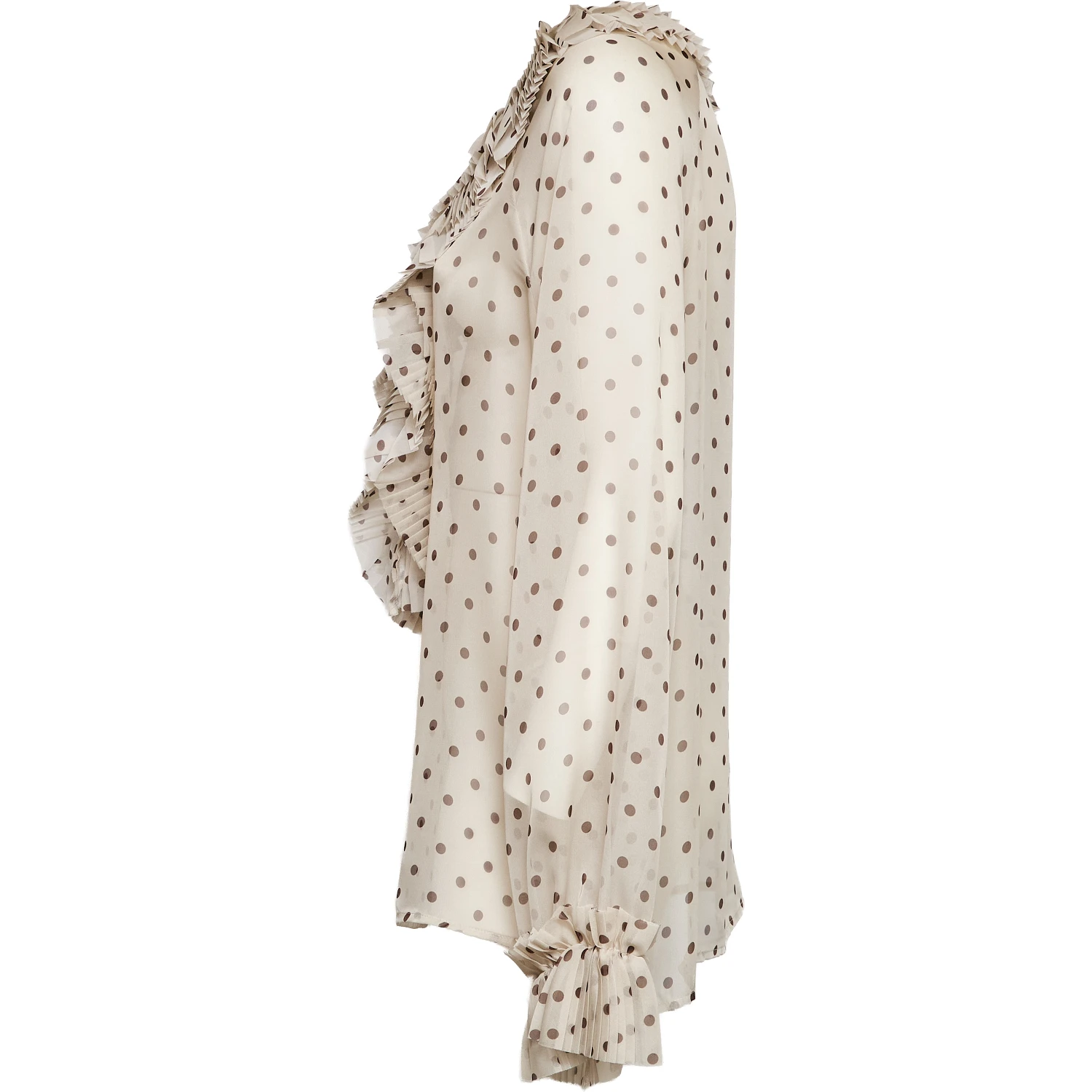 Blusa Pallina In Chiffon Poly Stampa Pois