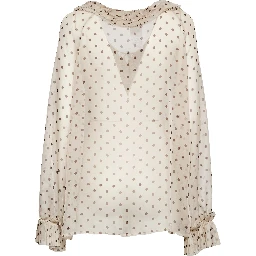 Blusa Pallina In Chiffon Poly Stampa Pois