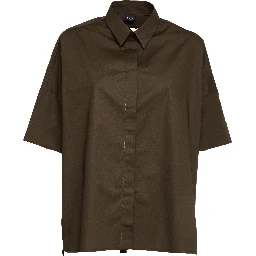 Camicia In Popeline Di Cotone Stretch