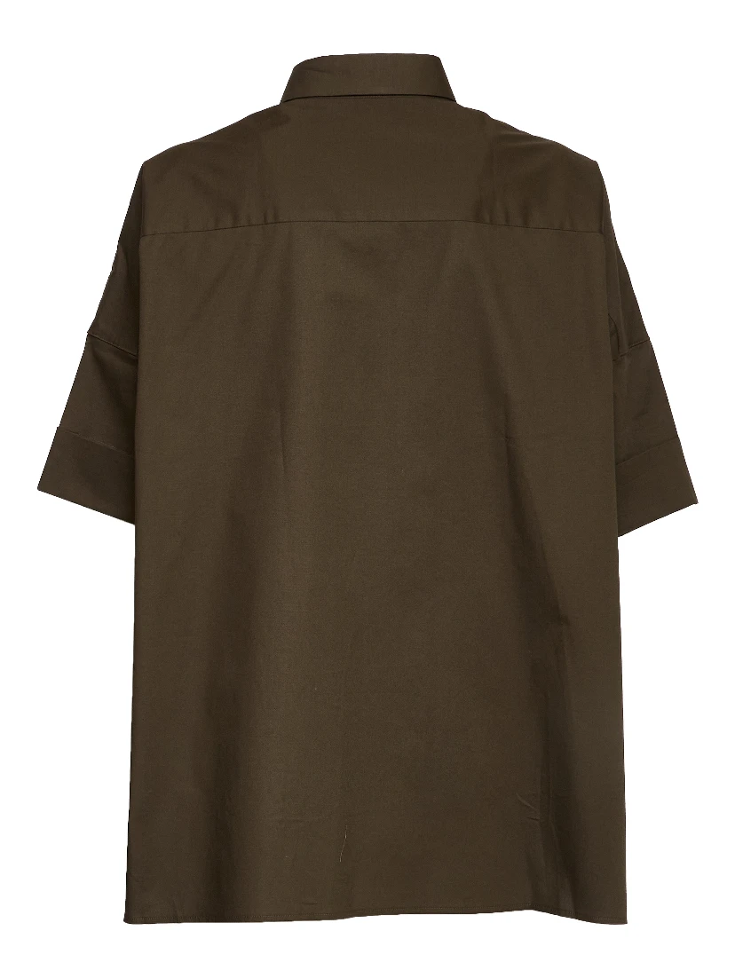 Camicia In Popeline Di Cotone Stretch