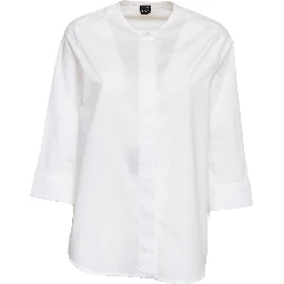 Camicia In Popeline Di Cotone Stretch