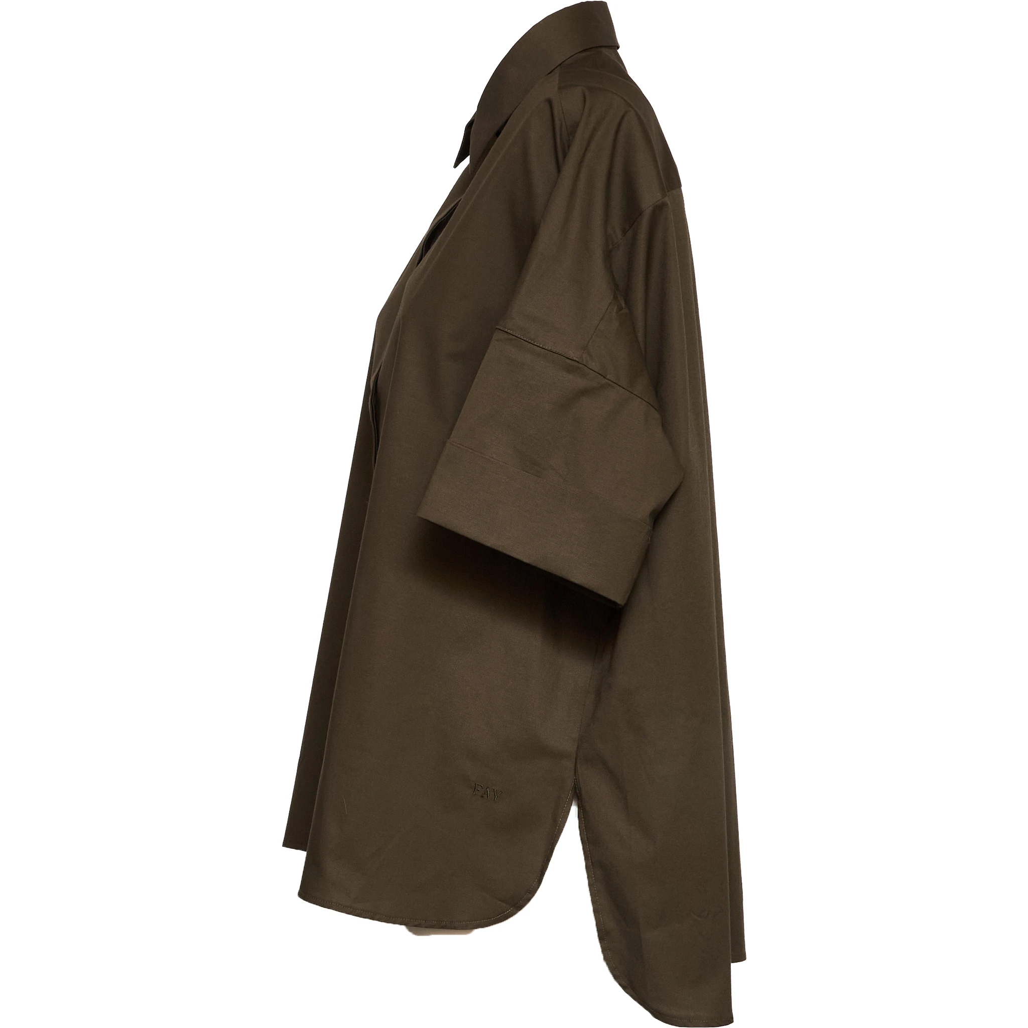 Camicia In Popeline Di Cotone Stretch