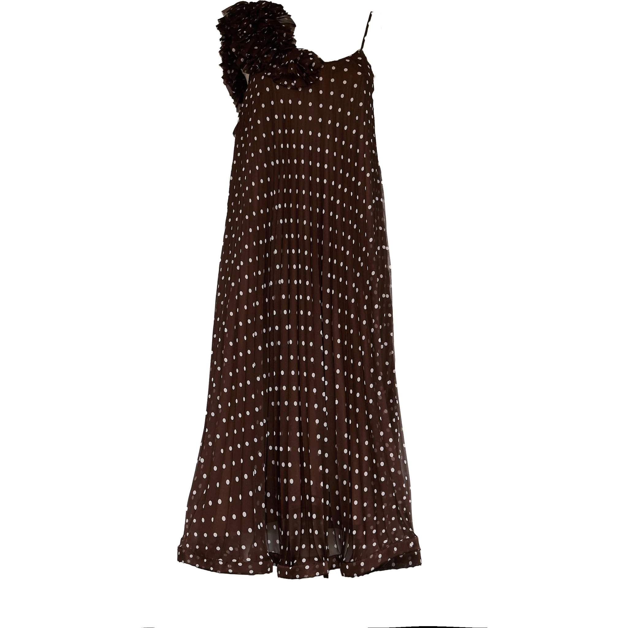 Abito Pallina In Chiffon Poly Stampa Pois