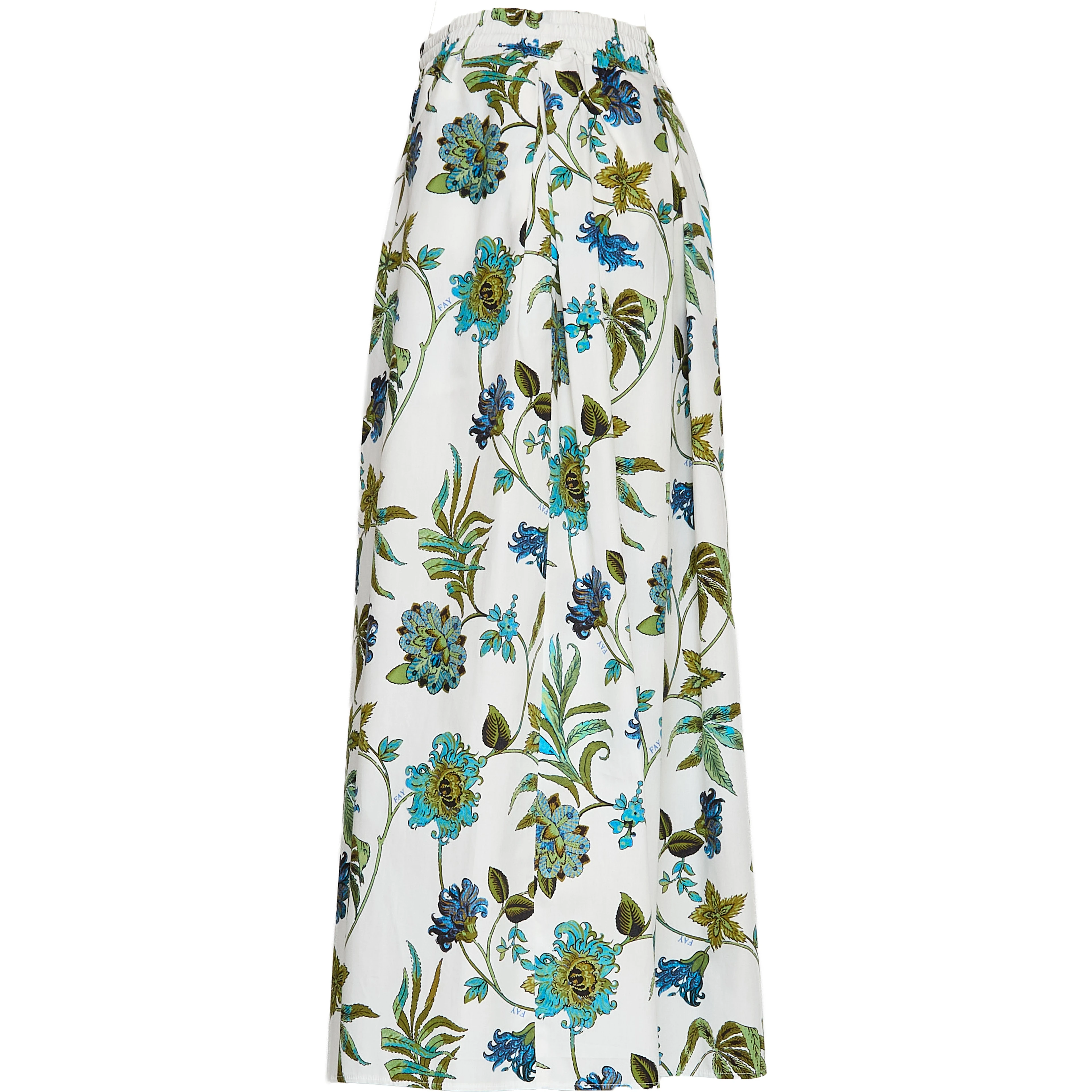 Gonna Lunga In Popeline Con Stampa Fiori Fay