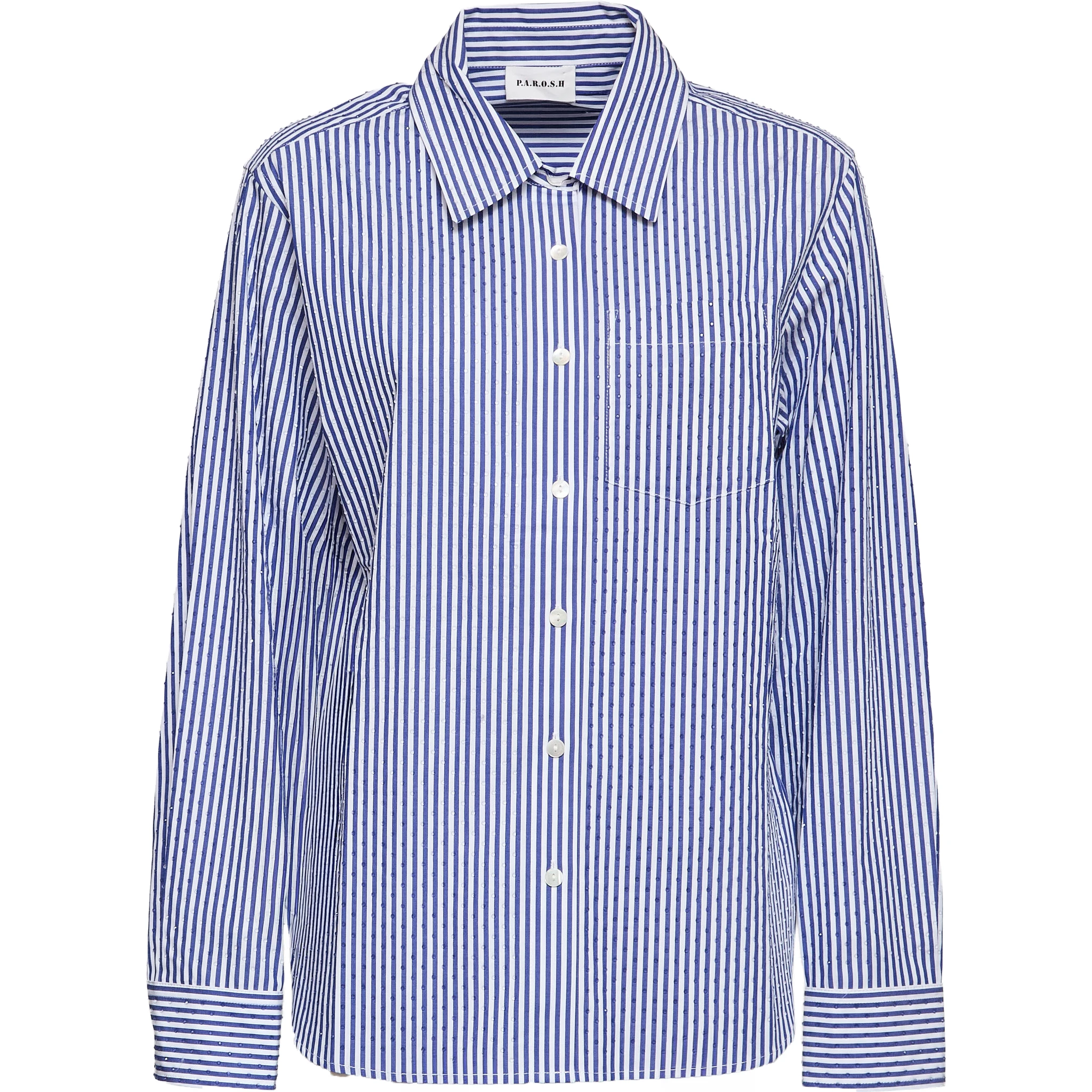 Camicia Cashine A Righe Con Cristalli