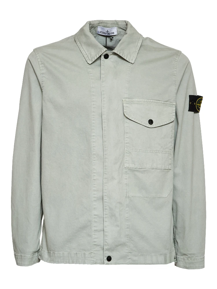 Overshirt Organic Cotton Stretch Broken Twill Old Effect