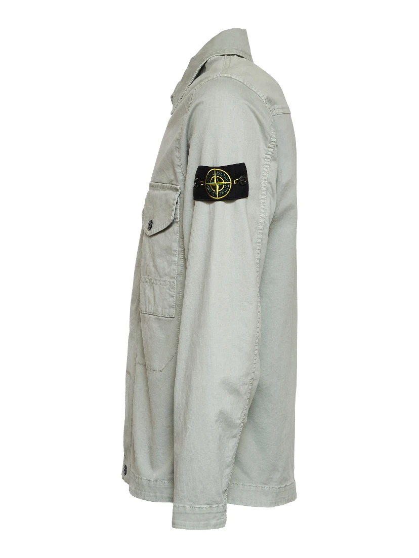 Overshirt Organic Cotton Stretch Broken Twill Old Effect